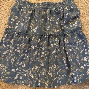 SHEIN Blue Floral A-Line Skirt